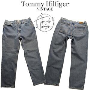 VTG Tommy Hilfiger Jeans 34 x 31 Denim Baggy Slouchy Wide 90's Y2k Mom Boyfriend